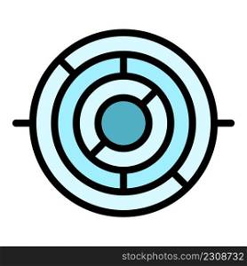 Top view gyroscope icon. Outline top view gyroscope vector icon color flat isolated. Top view gyroscope icon color outline vector