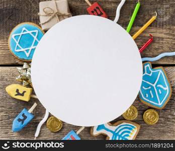 top view hanukkah concept with copy space. Resolution and high quality beautiful photo. top view hanukkah concept with copy space. High quality and resolution beautiful photo concept