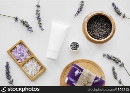 top view home spa with lavender concept. Resolution and high quality beautiful photo. top view home spa with lavender concept. High quality and resolution beautiful photo concept