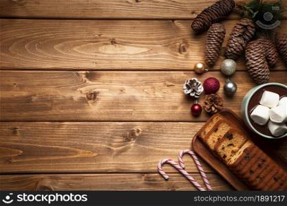 top view hot chocolate with cake 1. Resolution and high quality beautiful photo. top view hot chocolate with cake 1. High quality and resolution beautiful photo concept