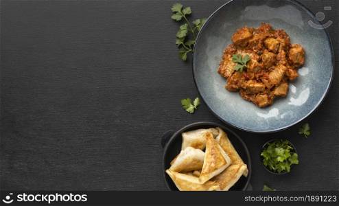 top view indian food frame with copy space. Resolution and high quality beautiful photo. top view indian food frame with copy space. High quality and resolution beautiful photo concept