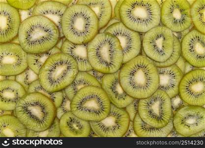top view kiwi slices