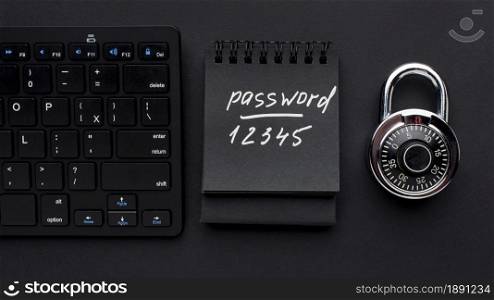 top view lock with password keyboard. Resolution and high quality beautiful photo. top view lock with password keyboard. High quality and resolution beautiful photo concept