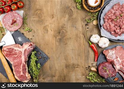 top view meat with garlic chili. Resolution and high quality beautiful photo. top view meat with garlic chili. High quality and resolution beautiful photo concept