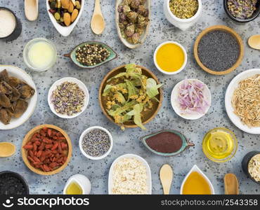 top view medicinal spices herbs 4