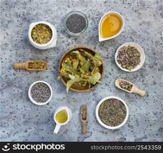 top view medicinal spices herbs 5