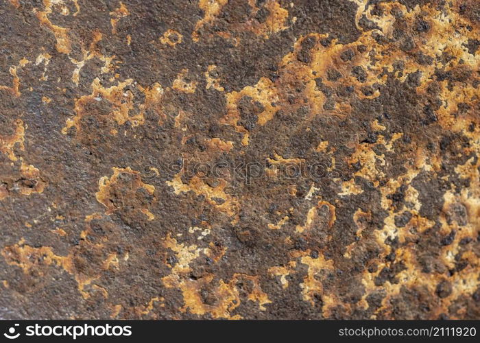 top view metal surface with rust