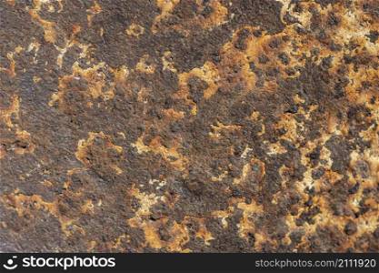 top view metal surface with rust