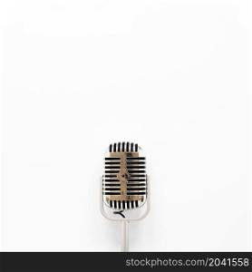 top view microphone white background
