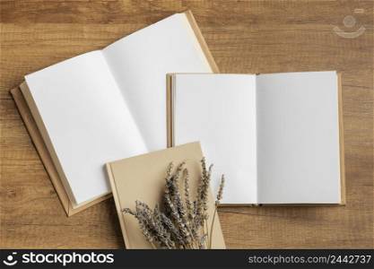 top view minimal composition with books 4