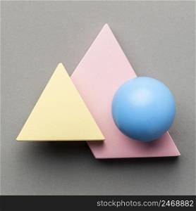 top view minimalistic geometrical figures