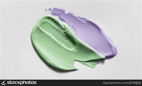top view multicolored abstract paint brush strokes surface