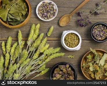 top view natural medicinal spices herbs 5