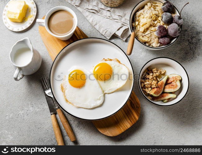 top view nutritious breakfast meal composition 2