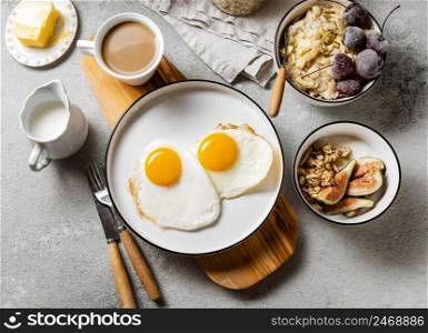 top view nutritious breakfast meal composition 2