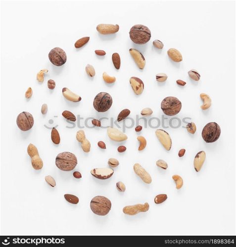 top view nuts arrangement concept. Resolution and high quality beautiful photo. top view nuts arrangement concept. High quality beautiful photo concept