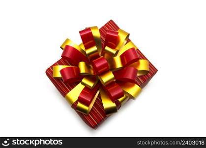 Top view of a red gift box