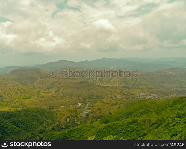 Top view of agricultural land, Sinhangad, Maharashtra, India