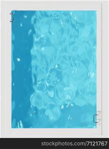Top view of blue water swimming pool in summer season. 3d rendering