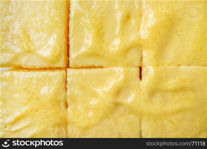 top view of butter sponge cake
