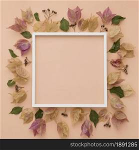 top view of colorful autumn leaves with frame. Resolution and high quality beautiful photo. top view of colorful autumn leaves with frame. High quality and resolution beautiful photo concept