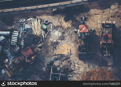 top view of construction site
