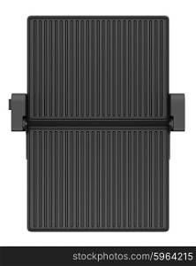 top view of electric grill isolated on white background