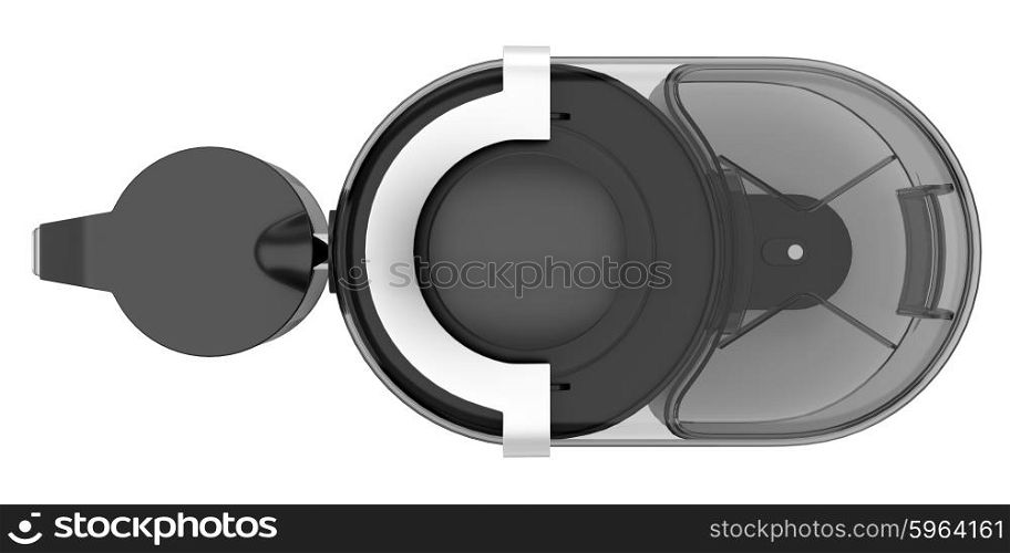 top view of electric juicer isolated on white background