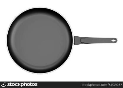 top view of fryer pan isolated on white background