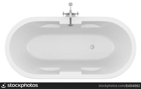 top view of modern bathtub isolated on white background. 3d illustration. top view of modern bathtub isolated on white background. 3d illu