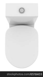 top view of modern standing toilet bowl isolated on white background. 3d illustration. top view of modern standing toilet bowl isolated on white backgr