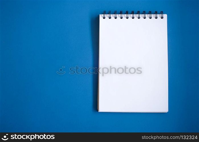 Top view of Notebook for mock up in office education concept