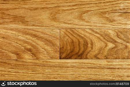 Top view of oak wood boards with natural pattern and red color background 