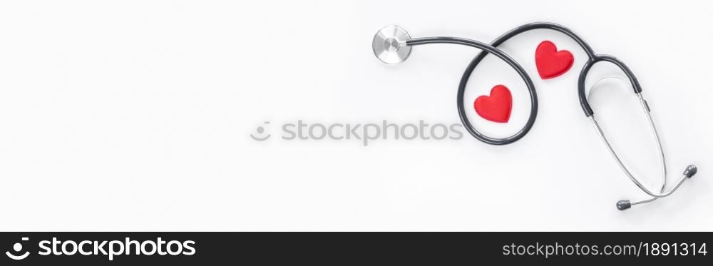 top view of paper hearts with stethoscope and copy space. Resolution and high quality beautiful photo. top view of paper hearts with stethoscope and copy space. High quality and resolution beautiful photo concept