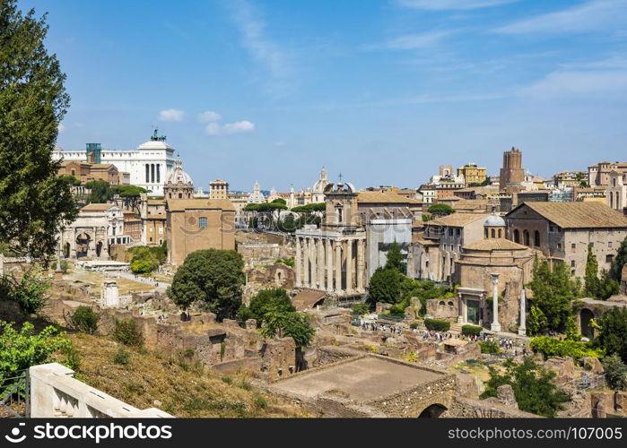 Top view of Roman Forum, Rome Italy. Top view of Roman Forum, Rome Italy. The Roman Forum is one of the main tourist attractions of Rome.