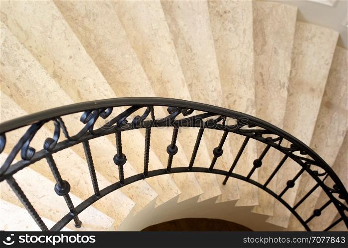 top view of spiral staircase