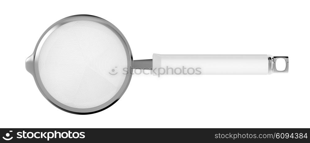 Top view of tea strainer, isolated on white background