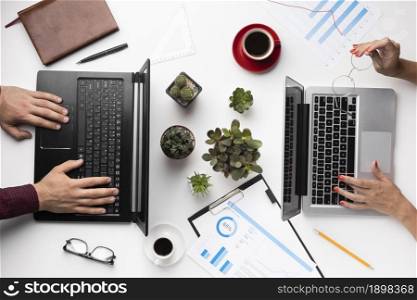 top view office desk composition. Resolution and high quality beautiful photo. top view office desk composition. High quality beautiful photo concept