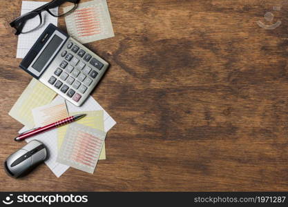 top view office material table. High resolution photo. top view office material table. High quality photo