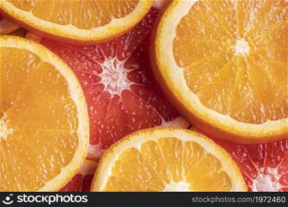 top view orange grapefruit slices. High resolution photo. top view orange grapefruit slices. High quality photo
