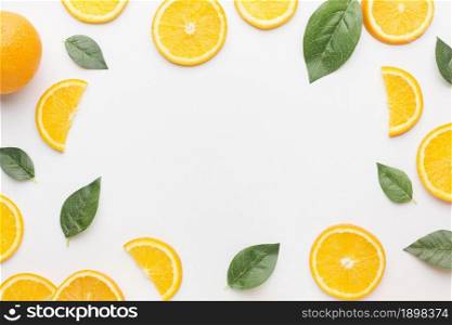 top view orange slices frame concept. Resolution and high quality beautiful photo. top view orange slices frame concept. High quality beautiful photo concept