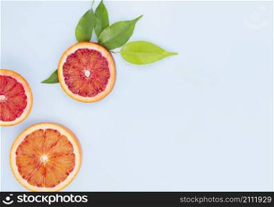 top view organic grapefruits with copy space