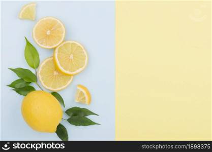 top view organic lemon with copy space. Resolution and high quality beautiful photo. top view organic lemon with copy space. High quality beautiful photo concept