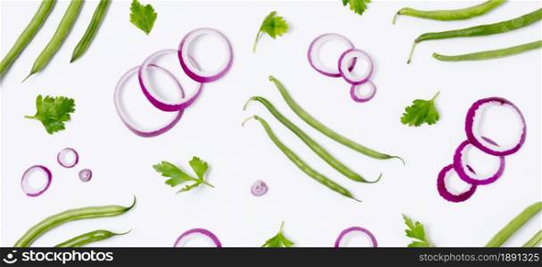 top view organic onion parsley table. Resolution and high quality beautiful photo. top view organic onion parsley table. High quality and resolution beautiful photo concept