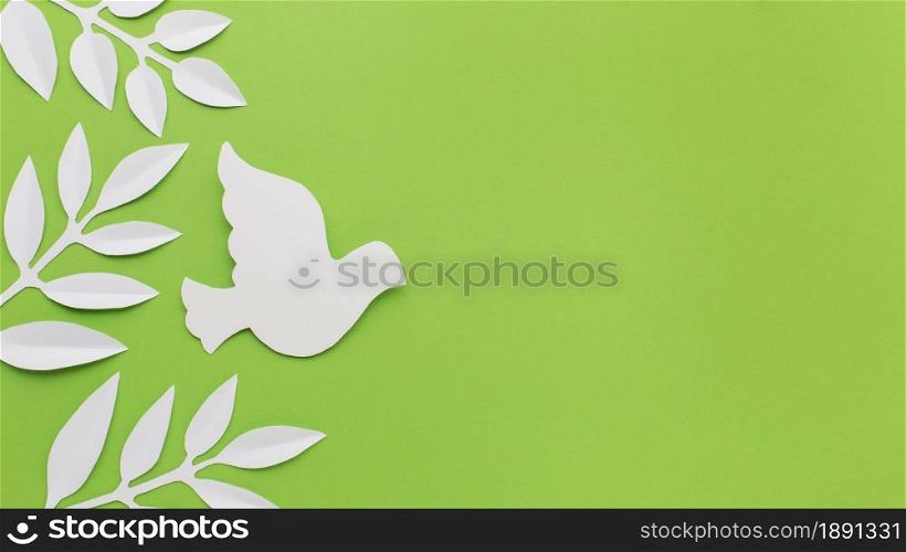 top view paper dove leaves with copy space. Resolution and high quality beautiful photo. top view paper dove leaves with copy space. High quality and resolution beautiful photo concept
