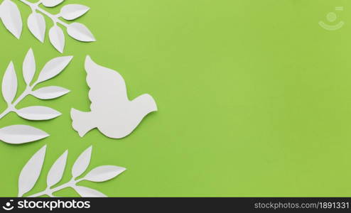 top view paper dove leaves with copy space. Resolution and high quality beautiful photo. top view paper dove leaves with copy space. High quality and resolution beautiful photo concept