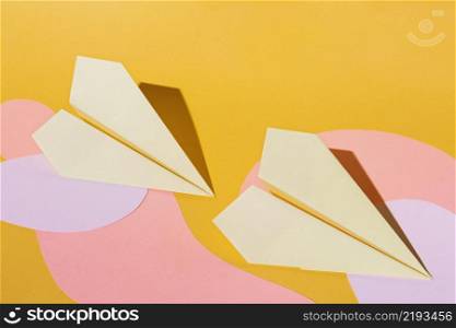 top view paper planes arrangement