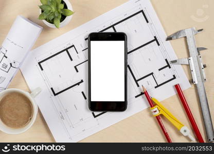 top view phone top architectural plan