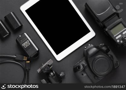 top view photography accesories tablet. Resolution and high quality beautiful photo. top view photography accesories tablet. High quality and resolution beautiful photo concept