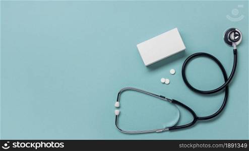 top view pills container stethoscope. Resolution and high quality beautiful photo. top view pills container stethoscope. High quality and resolution beautiful photo concept
